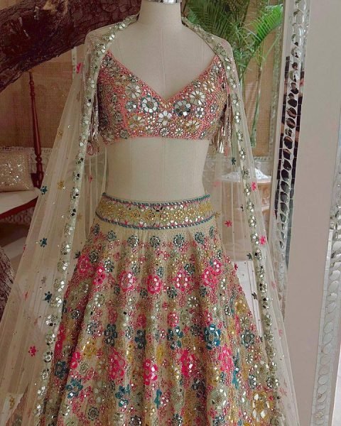 Bridesmaids Multicoloured Floral Pattern Lehenga Choli Designer Lehenga Choli