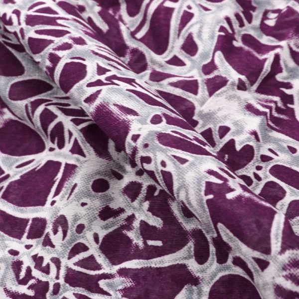 Burgundy And White Abstract Pattern Digital Print Georgette Fabric Digital print 