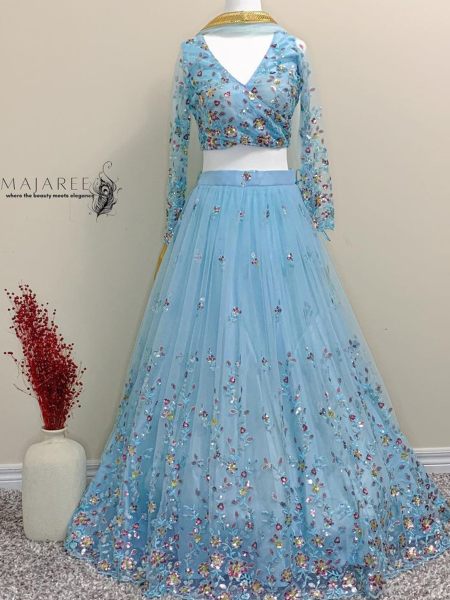 Butterfly Mono Net Lehenga Choli With Sequence Work  