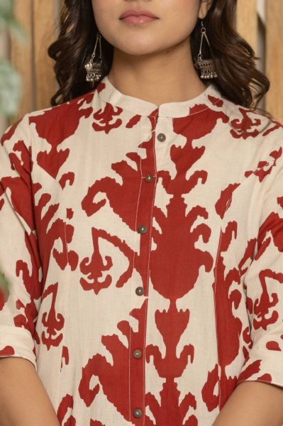 Buy Adorable Cream Cotton Kurti  In Wholesale Rate  Cotton Kurtis Wholesale
