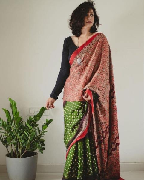 Buy Ajrakh Print Muslin Cotton Sarees Online At Wholesale Rates Printed Cotton Sarees Wholesale