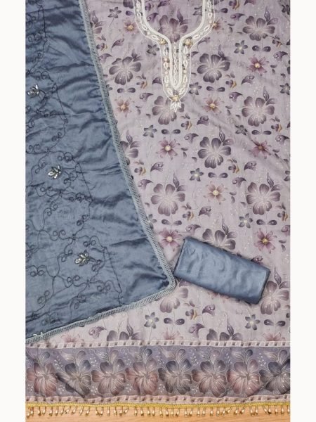  Buy Amazing  Lavender Color Pure Organza  Dress Material  Color Set Matching Dress Material Wholesale