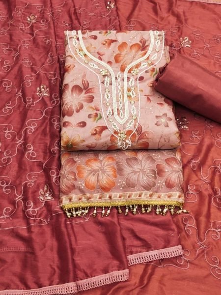  Buy Amazing  Shad of Pink Color Pure Organza  Dress Material  Color Set Matching Dress Material Wholesale