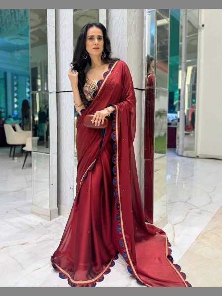 Buy Blomming Rangoli Saree With Embroidery Work Bollywood Fancy Sarees Wholesale