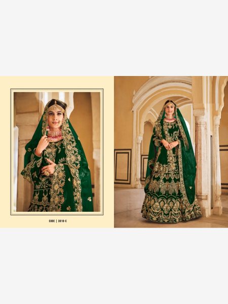 Buy Bridal Green Special Heavy Velvet Lehenga Choli  Bridal Lehenga Choli