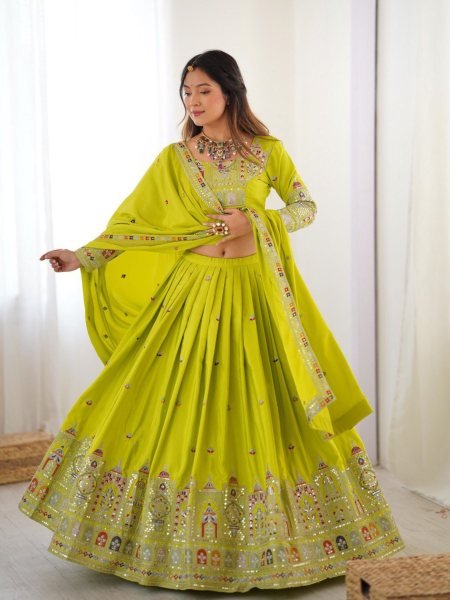Exclusive Natural Crepe Silk Wedding Lehenga Choli with Embroidery Wholesale Collection from Surats Trusted Suppliers 