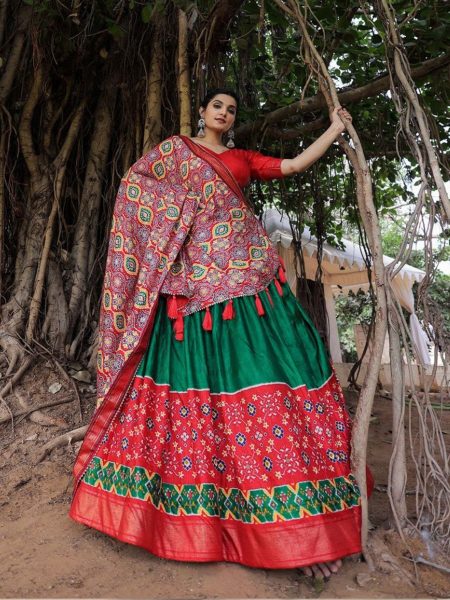 Buy Dola Silk Printed Navratri Lehenga Choli   Lehenga