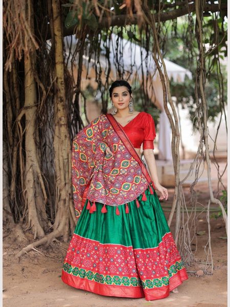 Buy Dola Silk Printed Navratri Lehenga Choli  Navratri Lehnega Choli