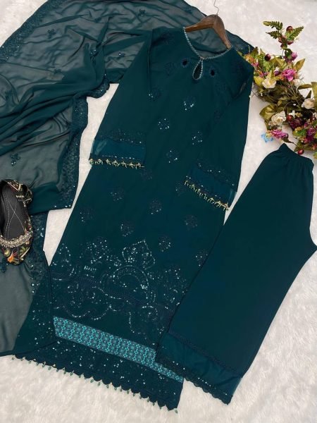 Buy Fox Georgette Embroidery Work Suits  Ready To Wear Collection
