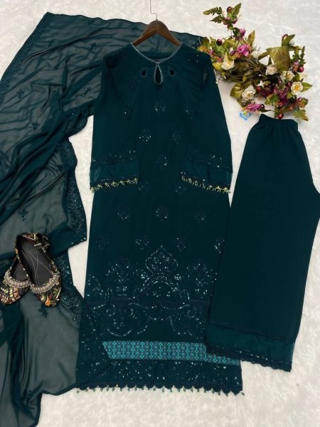 Buy Fox Georgette Embroidery Work Suits  Ready To Wear Collection