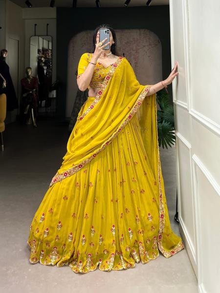 Buy Georgette Lehenga Choli for Women with Sequins & Thread Work At Manufacturer Rate Designer Lehenga Choli