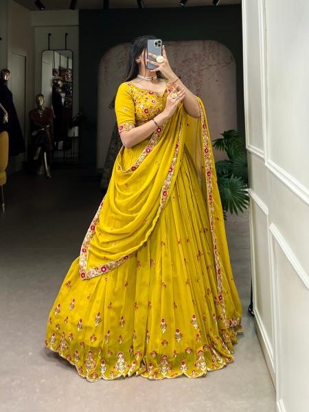 Buy Georgette Lehenga Choli for Women with Sequins & Thread Work At Manufacturer Rate Designer Lehenga Choli