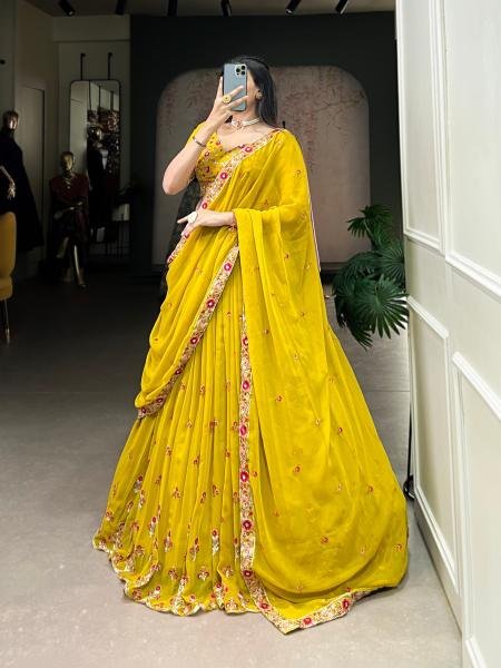 Buy Georgette Lehenga Choli for Women with Sequins & Thread Work At Manufacturer Rate Designer Lehenga Choli
