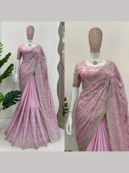 Buy Heavy Chinon Silk sarees with sequence work  Silk Sarees Wholesale