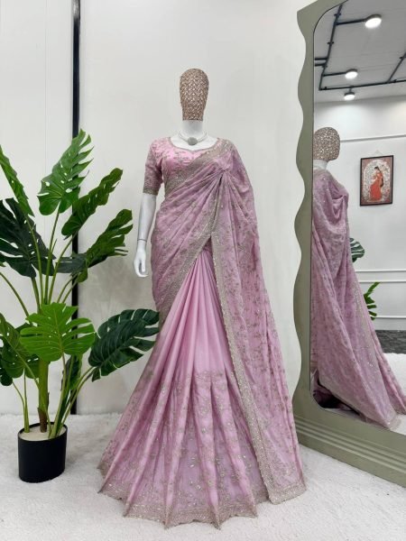 Buy Heavy Chinon Silk sarees with sequence work  Silk Sarees Wholesale