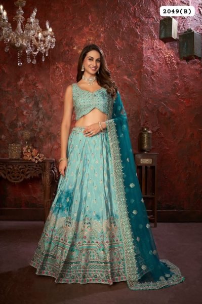 Buy Net Thread Work Lehenga Choli With Net Dupatta  Bridal Lehenga Choli