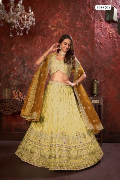 Buy Net Thread Work Lehenga Choli With Net Dupatta  Bridal Lehenga Choli