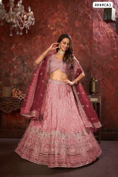 Buy Net Thread Work Lehenga Choli With Net Dupatta  Bridal Lehenga Choli