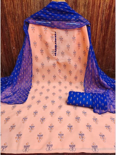 Buy Peach Color Cotton Slub Print Dress Material Collection At Wholesale Rate Color Set Matching Dress Material Wholesale