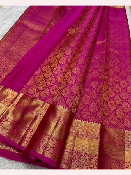 Buy Pink Banarasi Soft Lichi Silk Saree in Wholesale Rate Banarasi Saree Wholesale