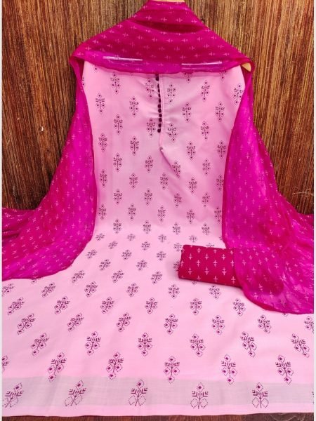 Buy Pink Color Cotton Slub Print Dress Material Collection At Wholesale Rate Color Set Matching Dress Material Wholesale
