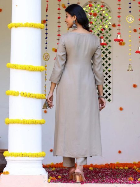 Buy women casual wear rayon kurti set with printed rayon blend dupatta  3 Piece Kurti Set