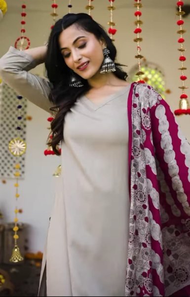 Buy women casual wear rayon kurti set with printed rayon blend dupatta  3 Piece Kurti Set