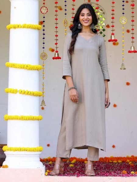 Buy women casual wear rayon kurti set with printed rayon blend dupatta  3 Piece Kurti Set