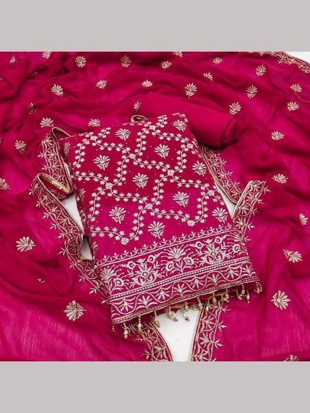 Buy Women Silk Dress Material With Zari Work  Color Set Matching Dress Material Wholesale