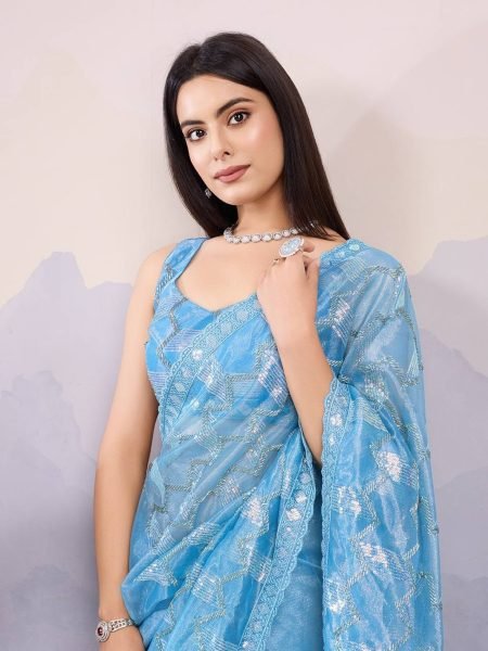 C   Pallu Net Saree With Embroidery And Cut Work Border   Net Sarees Wholesale
