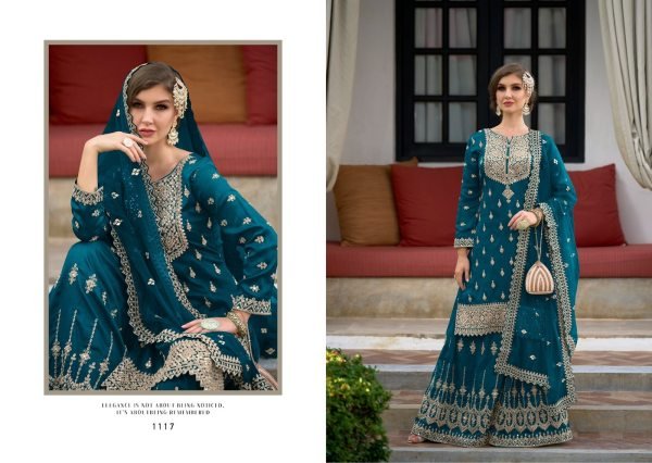 CAIRO Heavy Silk with  emboidery work Plazzo Suit Designer Plazzo Salwar Suits Wholesale