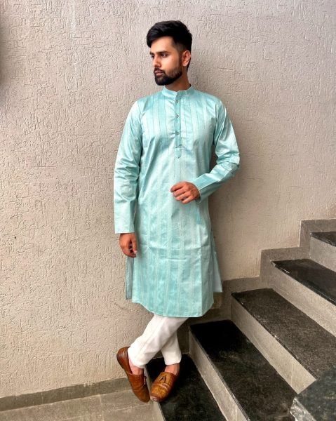 Casual Wear Weaving Work Jacquard Silk Kurta Pajama Kurta Pajama Wholesale