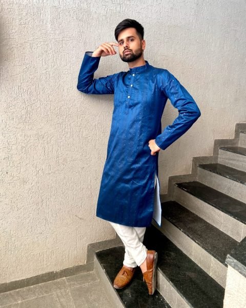 Casual Wear Weaving Work Jacquard Silk Kurta Pajama Kurta Pajama Wholesale