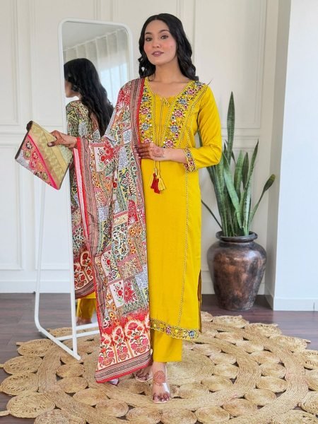 Charming Mustard Yellow 3 Piece Kurti Set At Manufacturer Rates Kurtis