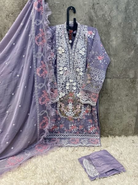 Chic Light Purple Georgette Suit Pakistani Style Dress for Womens Festive Wear Pakistani Suits Wholesale