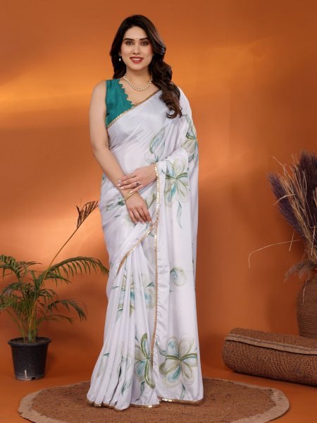  Chiffon Floral Printed With Foil Work Summer Saree Online At Best Price Pure Chiffon Sarees Wholesale
