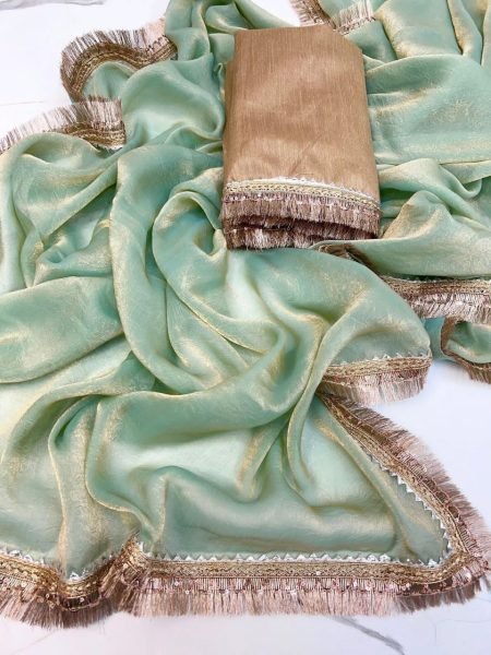 Chiffon Saree with Multi Color Available Zari Weaving and Sequins Lace Border Pure Chiffon Sarees Wholesale