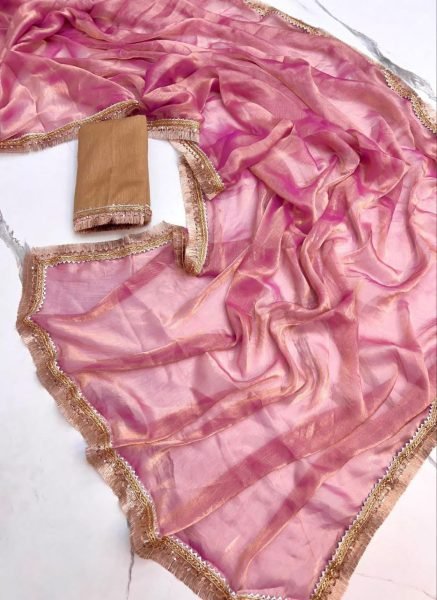 Chiffon Saree with Multi Color Available Zari Weaving and Sequins Lace Border Pure Chiffon Sarees Wholesale
