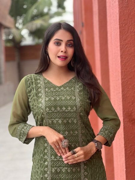  Chikankari Kurti in Soft Georgette Perfect for Wholesale Orders Georgette Kurti 