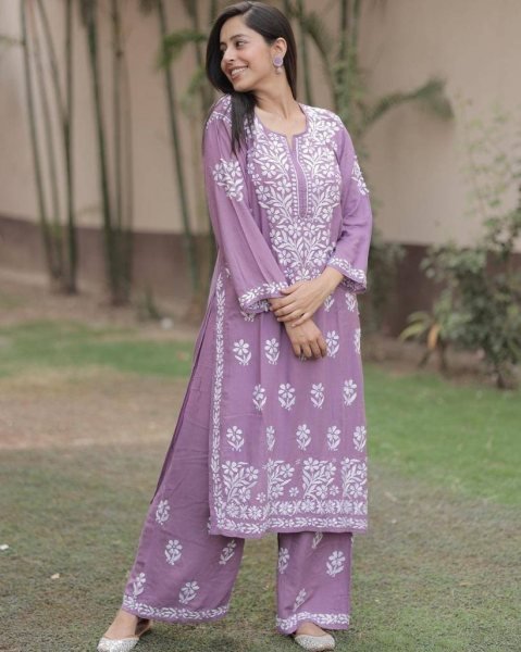 Chikankari Work Rayon Kurti   Pant Exclusive collection Lucknowi Chikankari Kurtis Wholesale