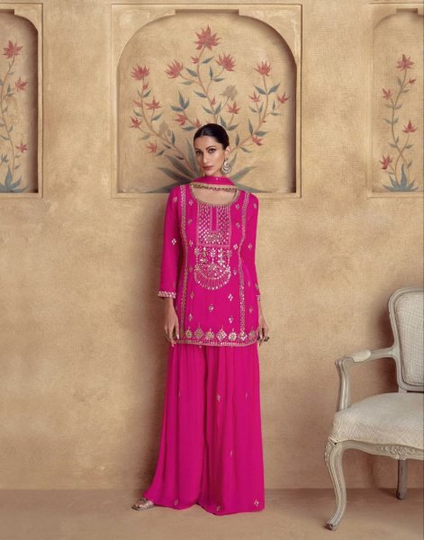 Chinnon Silk Festive Salwar Suit Set Wholesale Readywear with Premium Net Dupatta Pakistani Suits Wholesale