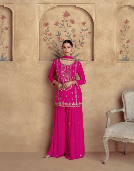 Chinnon Silk Festive Salwar Suit Set Wholesale Readywear with Premium Net Dupatta Pakistani Suits Wholesale
