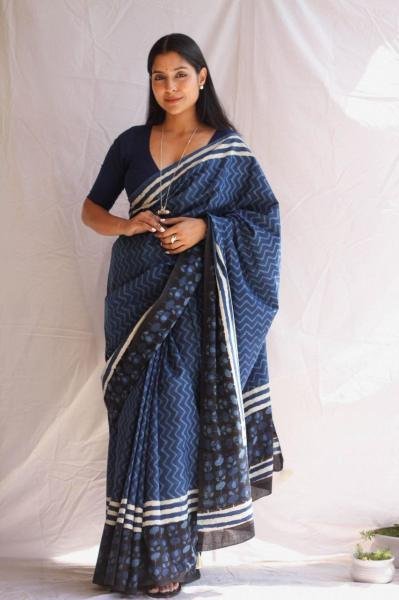 Classic Chanderi Cotton Saree with Digital Printed And Fumka-Enhanced Pallu Cotton Sarees Wholesale