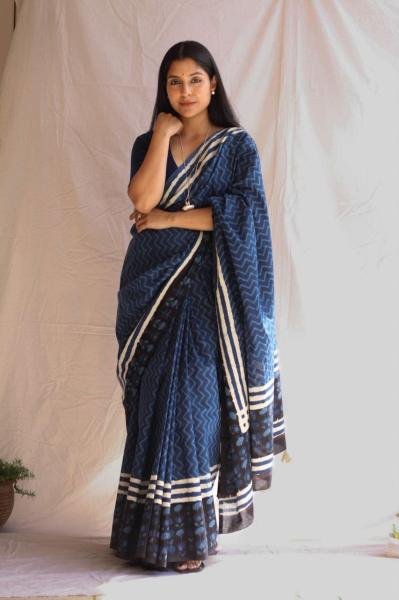 Classic Chanderi Cotton Saree with Digital Printed And Fumka-Enhanced Pallu Cotton Sarees Wholesale