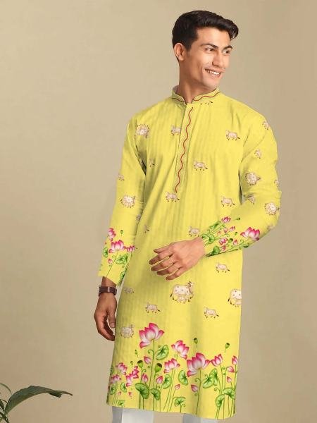 Classic Indian Men’s Traditional Heavy Rayon Silk Kurta Set with Cotton Pajama At Manufacturer Rate 