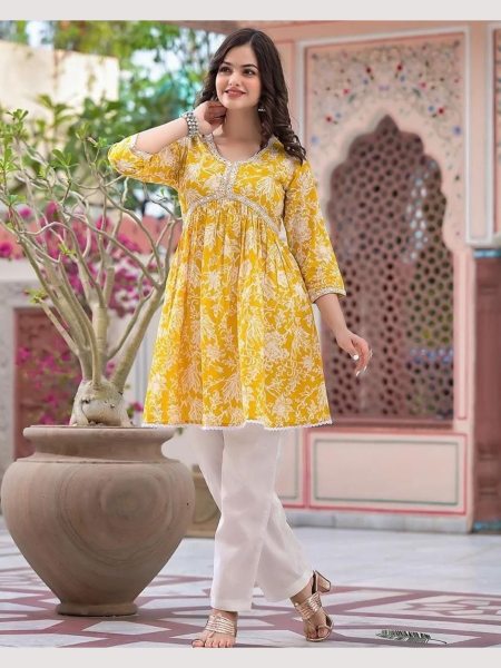 Classy Printed Short Top Bottom Collection  Printed Kurtis