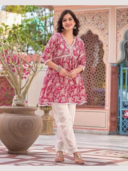 Classy Printed Short Top Bottom Collection  Printed Kurtis