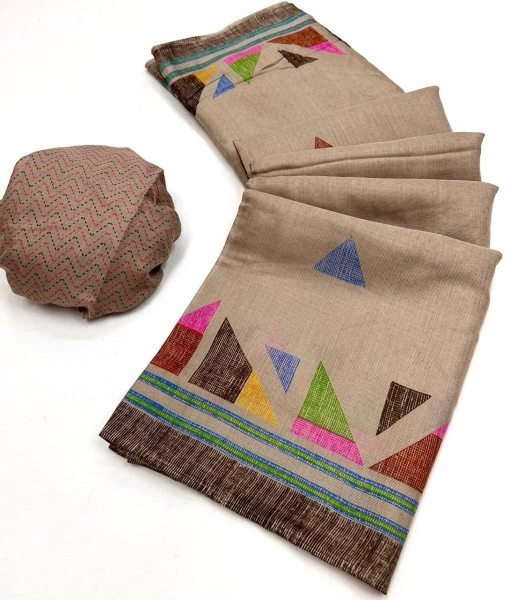 Cotton Mix Fabric Printed Saree Printed Cotton Sarees Wholesale