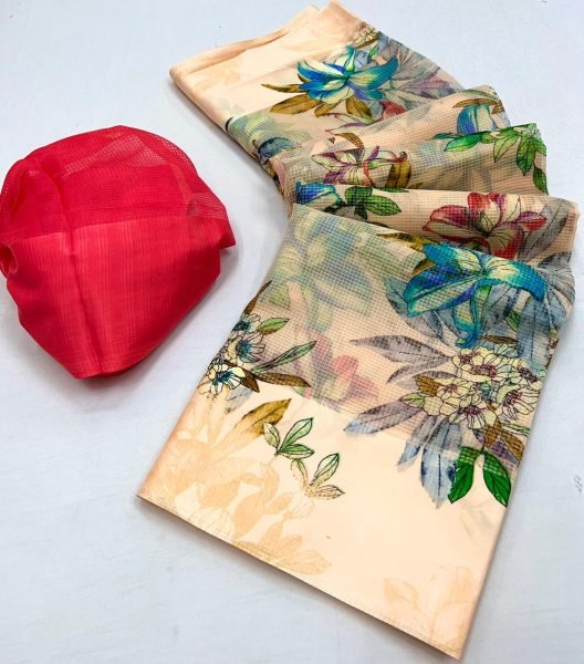 Cotton Mix Fabric Printed Saree Printed Cotton Sarees Wholesale