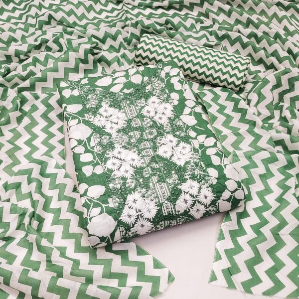 Cotton Print With Embrodery Dress Material  Punjabi Dress Materials Wholesale